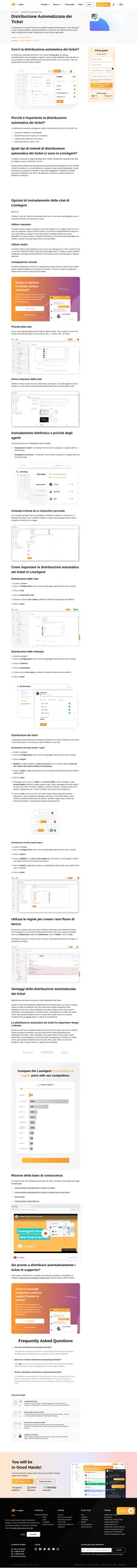 Ruota automaticamente il servizio telefonico e imposta i tempi di pausa per i tuoi agenti, se necessario. Ulteriori informazioni sulla distribuzione automatica dei ticket di LiveAgent.