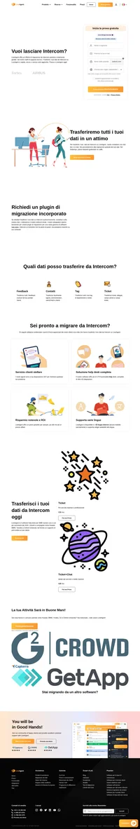 LiveAgent offre una migrazione da Intercom gratutita e totalmente gestita dal nostro staff tecnico. Trasferire i tuoi dati da Intercom su LiveAgent è semplice e veloce.