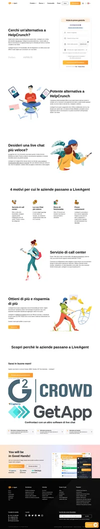 LiveAgent ha più di 175 funzionalità, oltre 40 integrazioni e un ottimo prezzo. Scopri perché dovresti passare da HelpCrunch a LiveAgent.