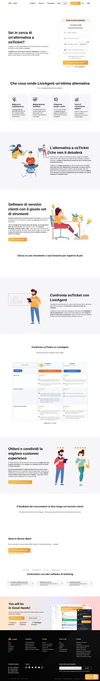 Sei in cerca di un'alternativa migliore di osTicket? Confronta LiveAgent con osTicket adesso e ottieni un miglior software di assistenza clienti oggi stesso.