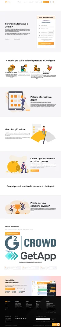 Liveagent è la soluzione definitiva per il servizio clienti con copertura di tutti i canali rilevanti, sistema di ticket affidabile e prezzo equo. Oltre a una potente chat dal vivo, liveagent ti offre altri fantastici strumenti, oltre 175 funzionalità e più di 40 integrazioni per aiutarti a fornire la migliore assistenza clienti possibile. Liveagent ha tre fantastici piani a pagamento che non rovineranno il tuo budget.