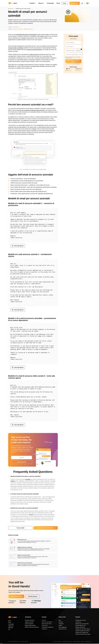 Modelli di email per annunci a livello aziendale. Ottieni tassi di apertura e di clic elevati con la nostra guida semplice e modelli pronti per l'uso.