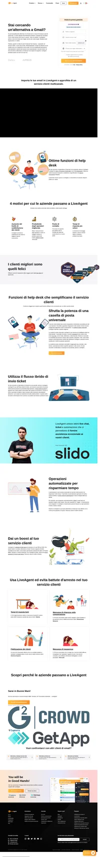 Se stai cercando un'alternativa a Gmail per la tua azienda, pensa a LiveAgent. LiveAgent sfrutta la forza di una casella di posta unica e delle automazioni.