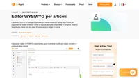 Quello che vedi è quello che ottieni (WYSIWYG) L'editor può aiutarti a personalizzare il design dei tuoi articoli e ti mostra i contenuti nel modo in cui desideri che questi vengano visti.