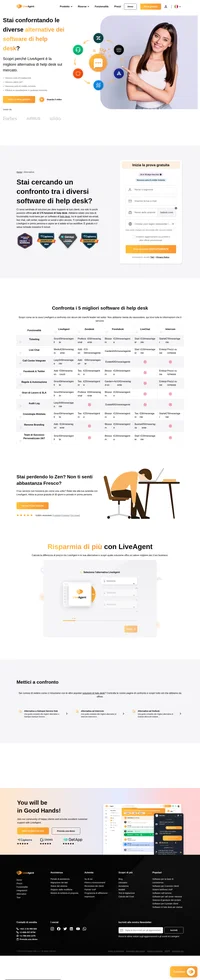 Un ottimo servizio clienti si basa su un confronto specifico tra software di help desk. Prova LiveAgent con una prova gratuita di 14 giorni. Costruisci delle relazioni più durature e Aumenta le vendite.