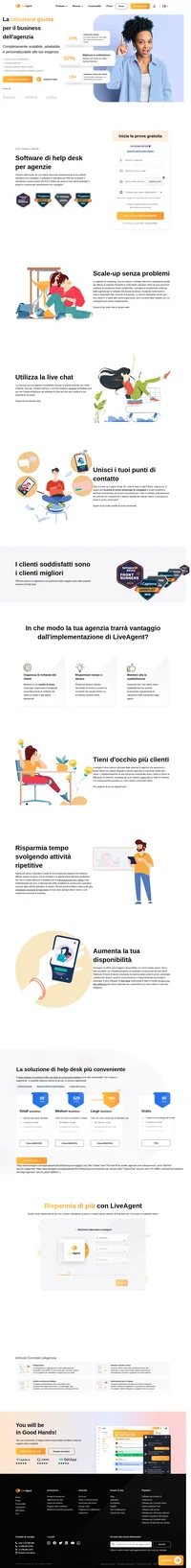 Riduci le attività operative in modo significativo con LiveAgent, il software di help desk per le PMI più apprezzato nel 2023. Cattura l'attenzione dei tuoi clienti!