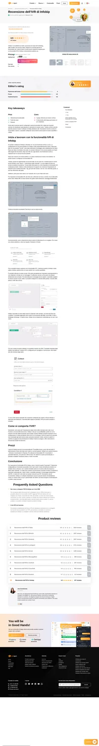 Leggi la nostra recensione dell'IVR Infobip e scopri i pro e i contro dell'utilizzo di questa soluzione in uno scenario aziendale.