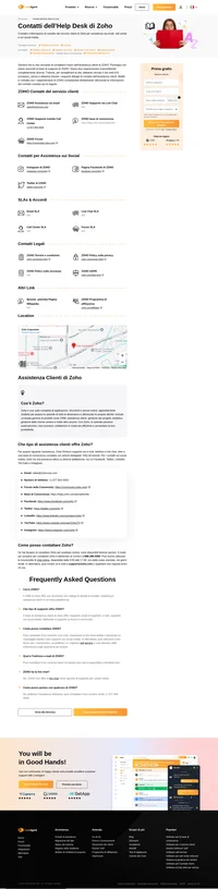 Ecco come contattare il servizio clienti di ZOHO tramite le e-mail, il supporto della live chat, il numero telefonico, il supporto sui social media e il servizio di self-service.