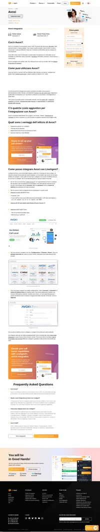 Avoxi è un fornitore di servizi di comunicazione VoIP e cloud che può essere utilizzato per migliorare il tuo call center di LiveAgent