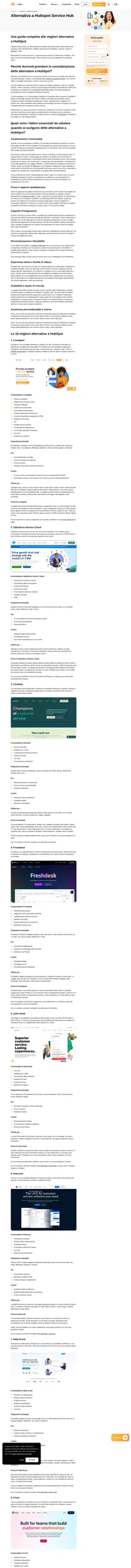 Scopri aziende come HubSpot che offrono alternative CRM innovative per migliorare il tuo servizio clienti.
