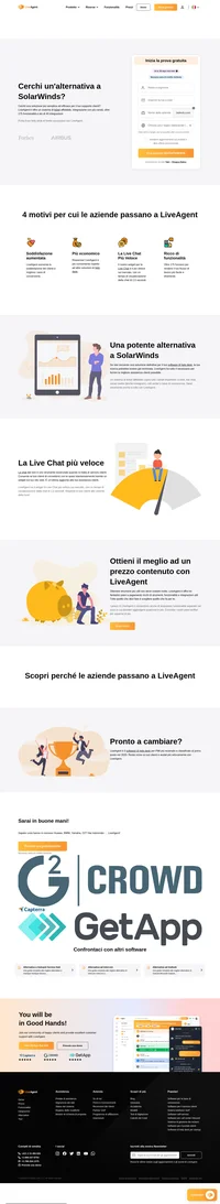 Liveagent ti offre un sistema di ticket affidabile, integrazione con più canali e oltre 175 funzionalità. Porta il tuo help desk al livello successivo con LiveAgent.