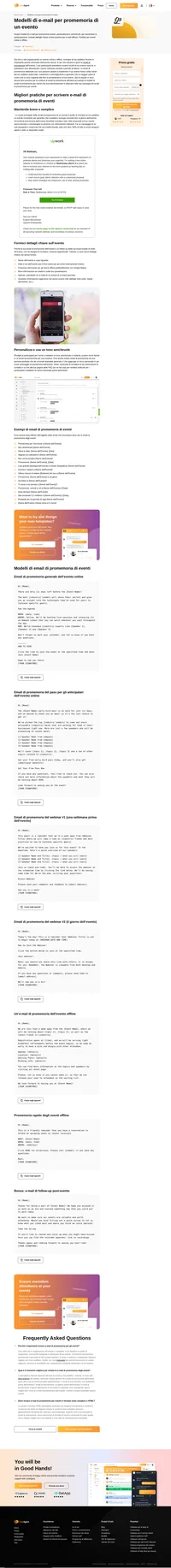 A volte, i clienti possono dimenticare un evento a cui si sono iscritti. Faglielo sapere con i nostri modelli gratuiti di email di promemoria degli eventi.