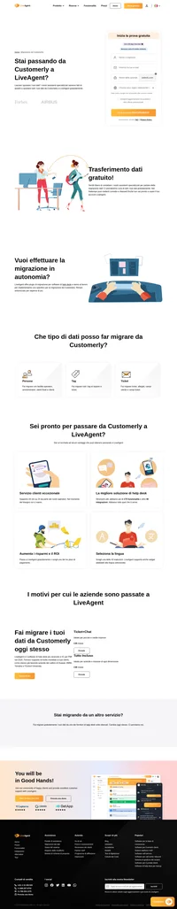 Vuoi spostare i tuoi dati da Customerly a un altro servizio? Dai un'occhiata a LiveAgent e scoprine i vantaggi. Inizia la prova gratuita oggi stesso.