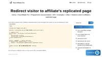 Redirect visitor to affiliate's replicated page