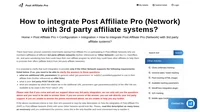 How to integrate Post Affiliate Pro (Network) with 3rd party affiliate systems