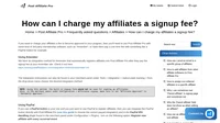 How to make the affiliate to pay an entry fee to sign up to my Post Affiliate Pro?
