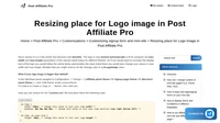 Resizing place for Logo image in Post Affiliate Pro