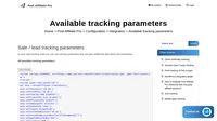 Available tracking parameters