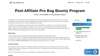 Post Affiliate Pro Bug Bounty Program offering reward for finding a security issue or bug in our Post Affiliate Pro software