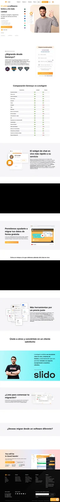 ¿Estás migrando desde Genesys? LiveAgent puede ayudarte con la migración a nuestra solución de soporte definitiva, sin cargo.
