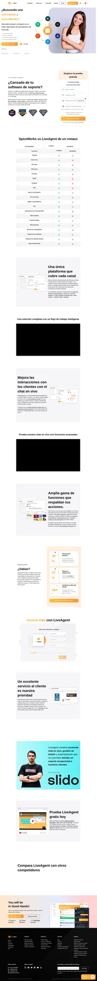 Descubre qué hace que LiveAgent sea una excelente alternativa a SpiceWorks. Inicia tu prueba gratuita y obtén más información sobre el sistema de gestión de tickets.