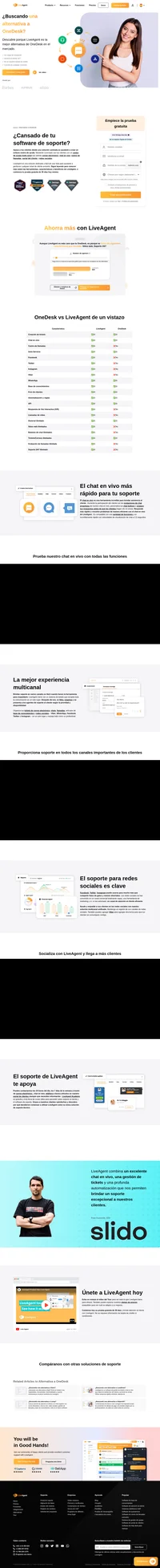 Tu búsqueda de una alternativa de OneDesk ha terminado. Cambia a LiveAgent y consigue un sistema de venta de ticketing multicanal que también sea compatible con las redes sociales.