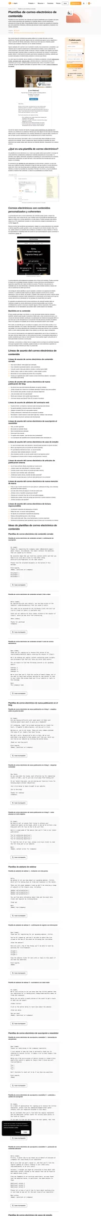 Marca esta página para guardar todas las plantillas de correo electrónico de contenido en un solo lugar, incluidas las plantillas para invitaciones a seminarios web, correos electrónicos de lectura obligatoria y boletines informativos.
