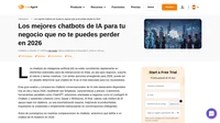 Descubre los mejores chatbots de IA para 2026. Explora ChatGPT, LiveAgent AI Chatbot, Jasper y más para mejorar la atención al cliente y la creatividad.