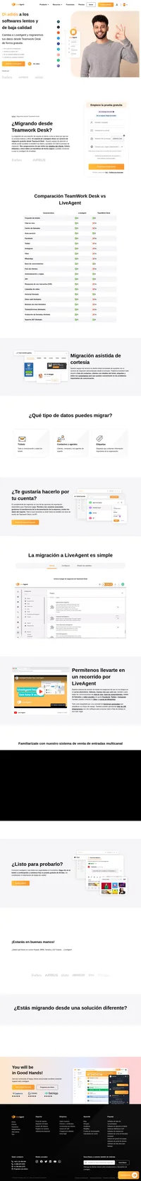 ¿Estás migrando de Teamwork Desk a una solución de soporte al cliente diferente? Migra a LiveAgent de forma gratuita y conoce nuestro conjunto de herramientas