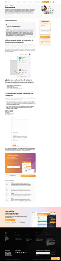 Integre Feederloop con LiveAgent y comience con una nueva funcionalidad de videollamada que se integra perfectamente con su widget de chat en vivo LiveAgent.