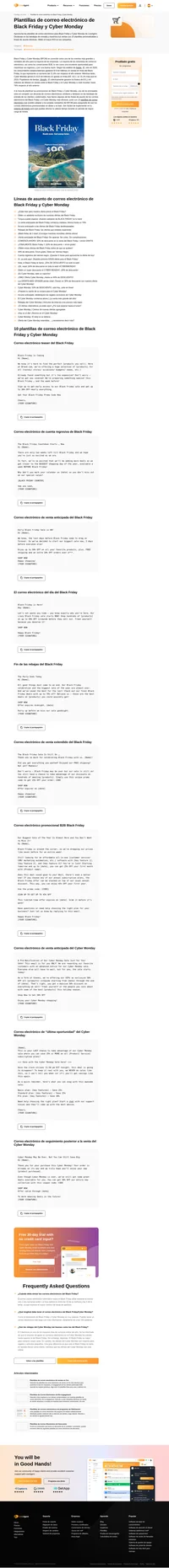 ¿Es la primera vez que escribe cautivadoras plantillas de correo electrónico de Black Friday y Cyber ​​Monday? ¡Inspírate con nuestras 10 plantillas y líneas de asunto personalizables!