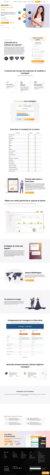 ¿Buscas una alternativa a Zoho Desk? LiveAgent podría ser la solución adecuada para ti. Descubre más de 179 funciones de soporte y el widget de chat más rápido.