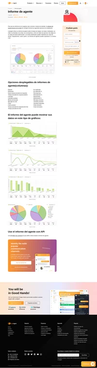 Consigue un informe del agente sobre el tiempo de trabajo, tickets contestados, charlas, llamadas, ventas, recompensas y más. LiveAgent le ofrece un perfecto informe del agente. Lea más al respecto.