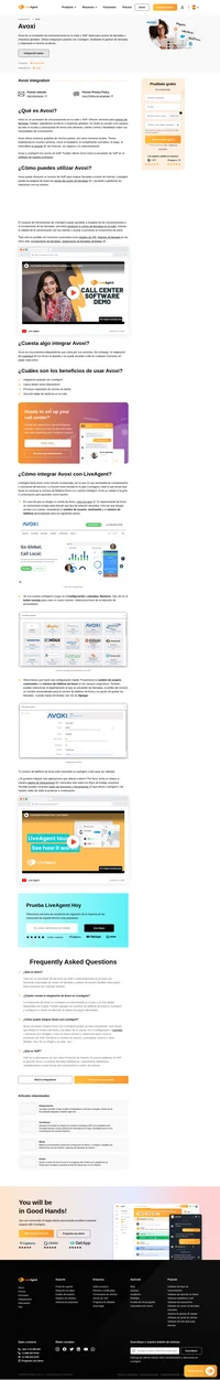 Avoxi es un proveedor de servicios de comunicaciones en la nube y VoIP que se puede utilizar para empoderar tu centro de llamadas LiveAgent