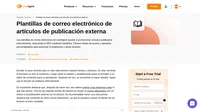 Consulta nuestras plantillas de correo electrónico para promocionar artículos publicados externamente que tienen un backlink a tu web. ¡Obtén más visitas con estos sencillos consejos!