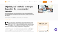 Descubra cómo crear una estrategia eficaz de gestión del conocimiento en 10 pasos. Impulsar la eficiencia, fomentar la innovación e impulsar el crecimiento empresarial.