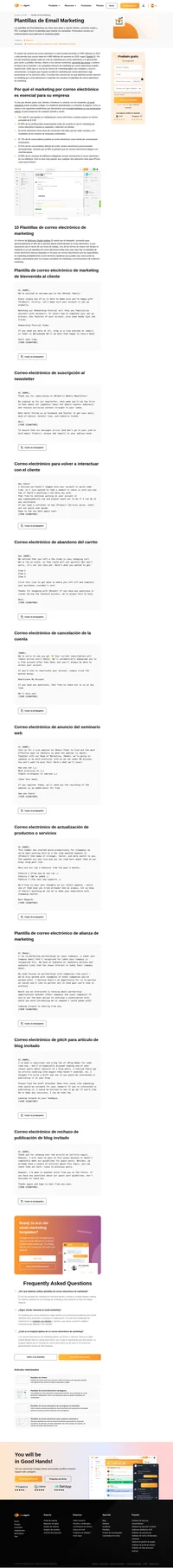 Consulta y personaliza nuestras 10 plantillas de correo electrónico básicas para tus propias campañas de marketing y comunicaciones de outbound marketing.