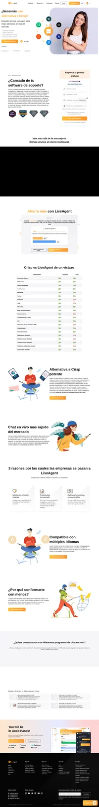 Si estás buscando una alternativa a Crisp potente, considera la posibilidad de utilizar LiveAgent. Es un software de soporte al cliente totalmente equipado con el chat más rápido del mercado.