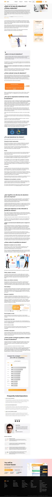 La pérdida de clientes, también conocida como deserción de clientes, es el porcentaje de clientes que la empresa perdió en un cierto período de tiempo.