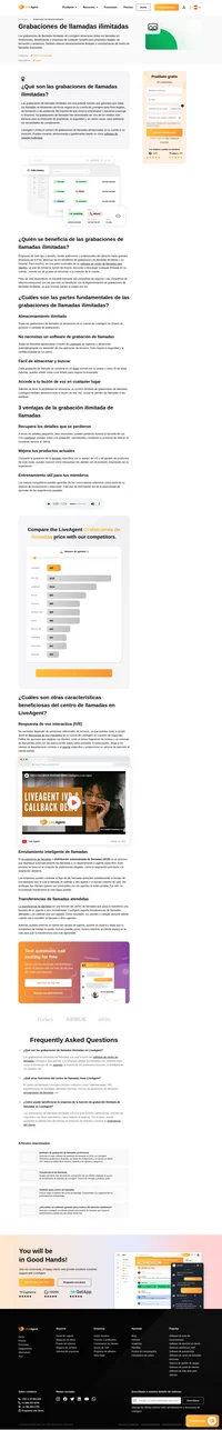 LiveAgent te permite grabar llamadas de manera ilimitada, lo que significa que cada llamada es grabada y almacenada en LiveAgent para ser utilizada con fines legales o de formación de personal.