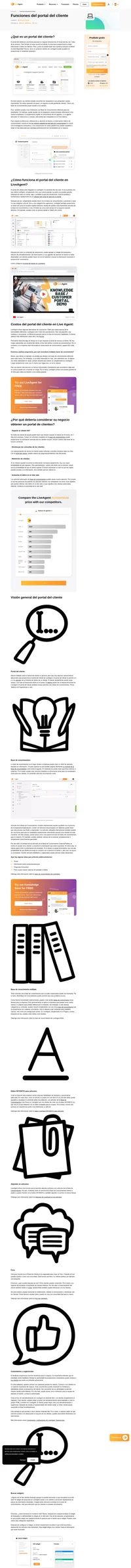 El portal del cliente ayuda a tu empresa a operar 24 horas al día, 7 días a la semana. Lee y aprende más sobre el portal de clientes de LiveAgent y sus funciones.
