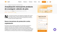 Descubre las novedades de LiveAgent en julio: un diseño renovado de los mensajes de chat y chatbot en redes sociales, y un mecanismo de protección contra suplantación.