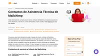 Cómo ponerse en contacto con el servicio de atención al cliente de Mailchimp por correo electrónico, soporte de chat en vivo, número de teléfono, soporte de redes sociales y soporte de autoservicio.