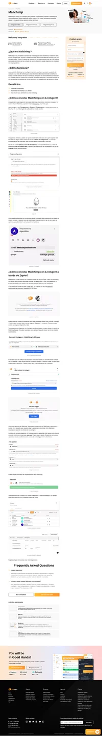 El software de tickets de incidencias podrá hacer mucho más con la adaptación de Mailchimp para LiveAgent. La integración de Mailchimp te permitirá gestionar los contactos desde tu centro de atención al cliente