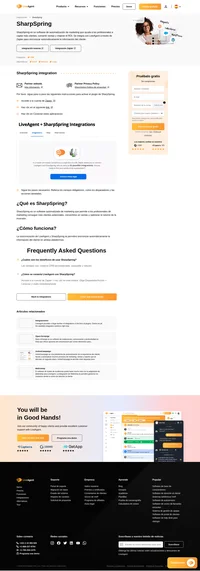 Sincroniza tus contactos con la integración de SharpSpring. Esta integración vincula tus contactos a LiveAgent donde podrás hacer un seguimiento de todas las comunicaciones.
