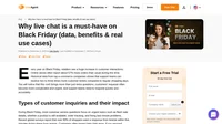 Discover how Black Friday affects customer service demands and the advantages of live chat during peak shopping events.