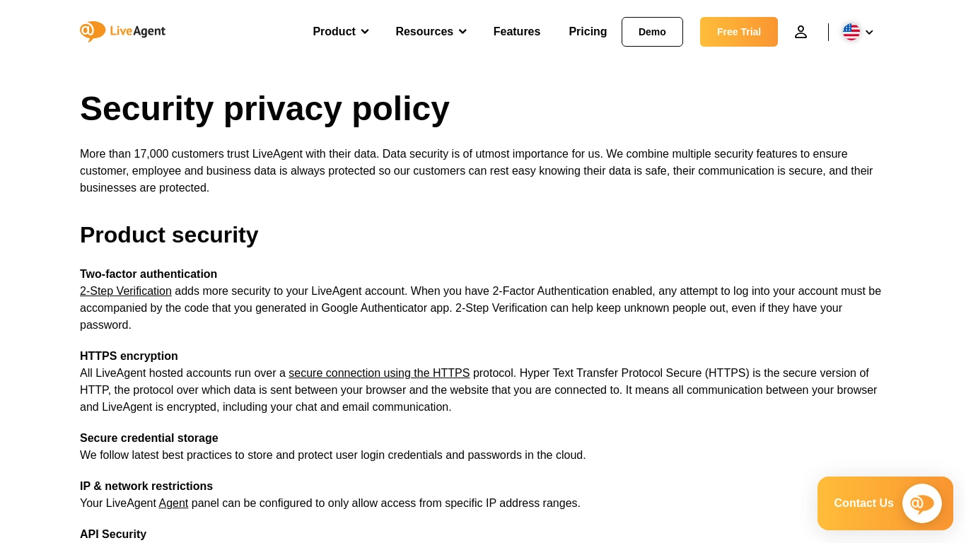 Security & Privacy Policy | LiveAgent
