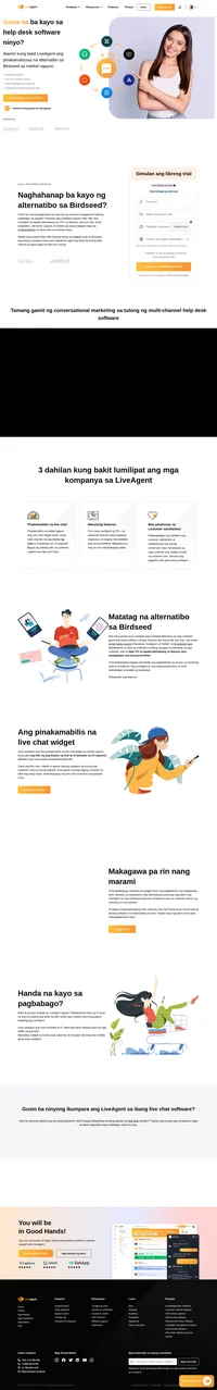 May offer ang Liveagent na kapaki-pakinabang na 175+ na features, pati live chat, email integration, at call center support. Sa live chat, agad kayong makokontak ng mga customer mula sa inyong website.