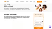 Ang web widget ay isang piraso ng code html/javascript na naka-embed sa inyong website. Makikita ang web widget sa porma ng isang chat button o iba pang option.