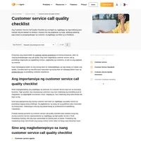 Hindi ninyo mapapasaya ang lahat ng inyong customers. Pero sa customer service call quality checklist na ito, kayo ay makapagbibigay ng bukod-tanging suporta sa mga pinaka-nangangailangan nito.